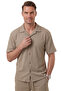 Mink Apaş Collar Textured Cotton Men's Shirt – Lycra Short Sleeve Shirt 2602656