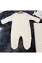 Baby Girl Lace Set of 3 - Romper&Blanket&Hat - 100% Natural Cotton - Ecru - 2