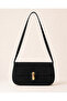 Roma Black Covered Baguette Shoulder Bag Women's Stylish Daily Bag with Strap - 6