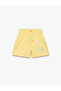 Cotton Shorts with Elastic Waist and Embroidery Detail