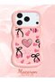 iPhone 17/18 Pro Compatible Case with Camera Protector Pink Silicone Couple Phone Case Heart Pattern - 2