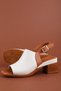 Women's Genuine Leather Mid-Heeled Daily Sandals Iz.12106 White - 6