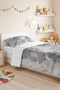Blue Floral Modern Pique Set - White Gray Floral Single Quilted Bedspread 160X220 cm - 4