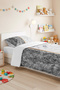 Gray Marble Modern Young Room Single Pique Set-White Anthracite 160X220 cm Quilted Bedspread - 4