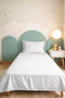 Pastel Pink Geometric Teen Room Single Pique Set - Minimal 160X220 cm Quilted Bedspread - 6