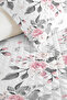 Floral Pink Gray Young Room Single Pique Set-Romantic Floral 160X220Cm Quilted Bedspread - 3