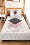 Geometric Modern Gray Young Room Single Pique Set-Powder Marble 160X220Cm Quilted Bedspread - 2