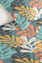 Tropical Leaf Turquoise Teen Room Single Pique Set - Coral Yellow 160X220 cm Bedspread - 3