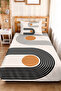 Geometric Black Modern Young Room Single Pique Set - Mustard 160X220 cm Quilted Bedspread - 6