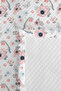Pastel Bird Floral Young Room Single Pique Set - Blue Pink 160X220 cm Quilted Bedspread - 7