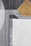 Blue Geometric Modern Young Room Single Pique Set - Gray Gold 160X220 cm Quilted Bedspread - 7