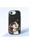 iPhone 17E Compatible Case Camera Protector Black Silicone Couple Phone Case Girl Patterned