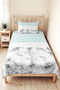 Modern Marble Mint Young Room Single Pique Set - Gray White 160X220 cm Quilted Bedspread - 2