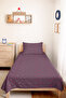 Yıldız Purple Young Room Single Pique Set - Pastel Pink Gray 160X220 cm Quilted Bedspread - 4