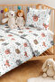 Pastel Forest Animals Children's Room Pike Set - Mint Gray Nordic 160X220 cm Bedspread - 2