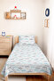 Blue Cloud Children's Room Single Pique Set - Starry Pastel Gray 160X220Cm Quilted Bedspread - 5