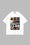 Michael Jackson Vintage Album Collage Printed Oversize White T-Shirt