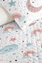 Pastel Rainbow Cloud Girl's Pique Set-Moon Star Mint Pink Baby Room Bedspread 160X220Cm - 3
