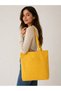 Women's Yellow Zippered Hand and Shoulder Bag Fabric Tote Bag A6