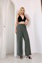 Aurea Women's Comfortable Tencel Pants with Elastic Waist and Wide Legs - 3