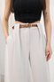 Calista Women's High Waist Wide Leg Fabric Trousers with Belt Detail - Belt Included - 5