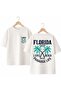 Florida Long Back and Front Chest Printed 100% Cotton Oversize Loose Regular Fit Crew Neck T-Shirt