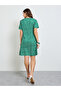 Green Polka Dot Print Knee-Length Dress - 5
