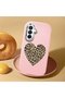 Samsung Galaxy A26 Compatible Case Camera Protector Pink Silicone Couple Phone Case Heart Pattern - 2