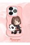 Infinix Smart 8 Plus Compatible Case Camera Protector Pink Silicone Couple Phone Case Panda Pattern - 2