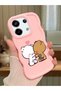 Poco X6 5g Compatible Case Camera Protector Pink Silicone Couple Phone Case Cute Pattern