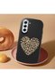 Samsung Galaxy S21 Fe Compatible Case Camera Protector Black Silicone Couple Phone Case with Heart Pattern - 2