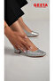 Women's Heel Shoes with Silver Details Silver