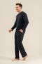 Men's Just Breathe Navy Blue Long Sleeve Pajama Set Ar3853-S-V1 - 8