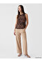 Original Oval Collar Leopard Patterned Blouse - 2