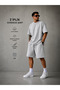 2-Piece Shorts for Men (Black-Grey) Summer Wide Fit Oversize Washable Fabric Anti-Sweat - 4