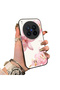 Vivo X300 Pro Compatible Silicone Edge Hard Back Case Couple Phone Case with Floral Pattern