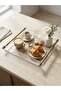 Crystal Mica Presentation Tray - Transparent Organizer with Brass Plated Metal Handles 25X21 cm - 2