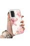Samsung Galaxy A23 Compatible Silicone Edge Hard Back Case Couple Phone Case with Floral Pattern