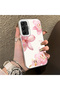 Samsung Galaxy A25 Compatible Silicone Edge Hard Back Case Couple Phone Case with Floral Pattern - 3