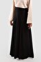 Pile Detailed Linen Trouser Skirt Black - 7