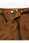 Cotton Comfortable Fit Mini Shorts with Pockets and Belt Detail - 4