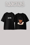50 Cent_64 Design Printed Oversize Black T-Shirt