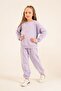 Girl's Embroidered Purple Long Sleeve Tracksuit Set Us2703-C-V2