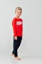 Boy's Pajama Set Printed Red Long Sleeve Pajama Set Us2634-C-V1