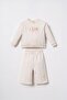 Embroidered Baby Girl White Long Sleeve Pajama Set Usb3244-C-V1