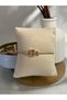 B Letter Detail Zircon Stone Women's Steel Bracelet - 2