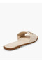 Women Metallic Accent Slide Sandals - 6