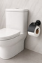 Toilet Paper Holder Matte Black with Cover Metal Bathroom Wc Paper Dispenser Wall Mounted - 2