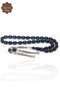 Parliament Blue Double Silver Tassel Alexander Cut Vermeil Fire Amber Prayer Beads 201025710