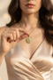 Steel Yellow Color Sun Motif Zircon Stone Women's Necklace - 3